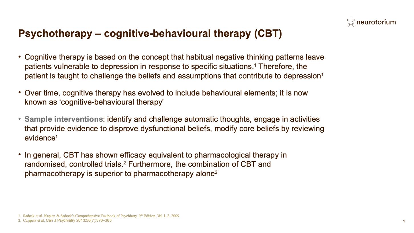 Major Depressive Disorder – Treatment Principles – slide 8